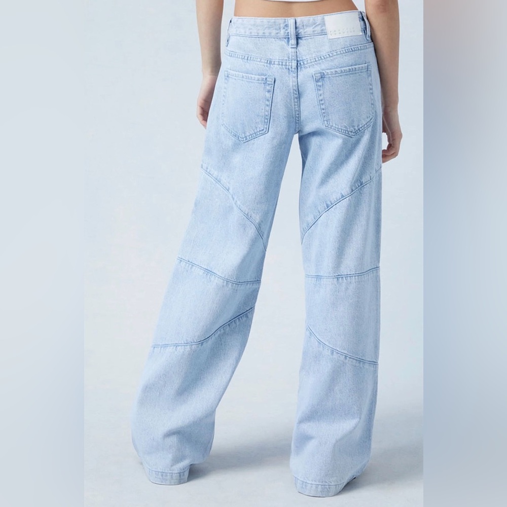 PacSun Eco Light Indigo Seamed Low Rise Baggy Jeans- Size 27 - Picture 3 of 9